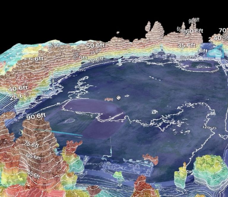 3D model of Aerovista Park, including color-shaded elevation profile